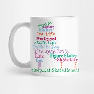 Colorful Figure Skate Words Design Mug